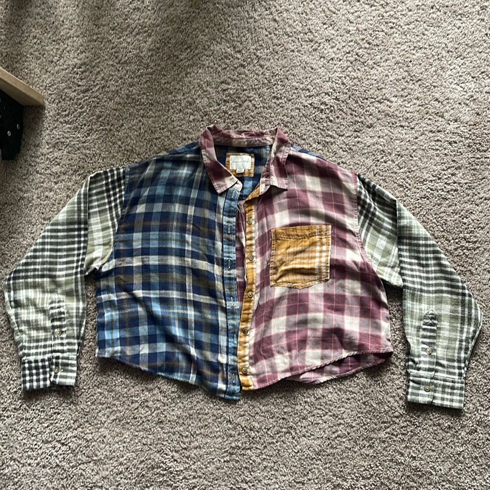 American Eagle Cropped Flannel